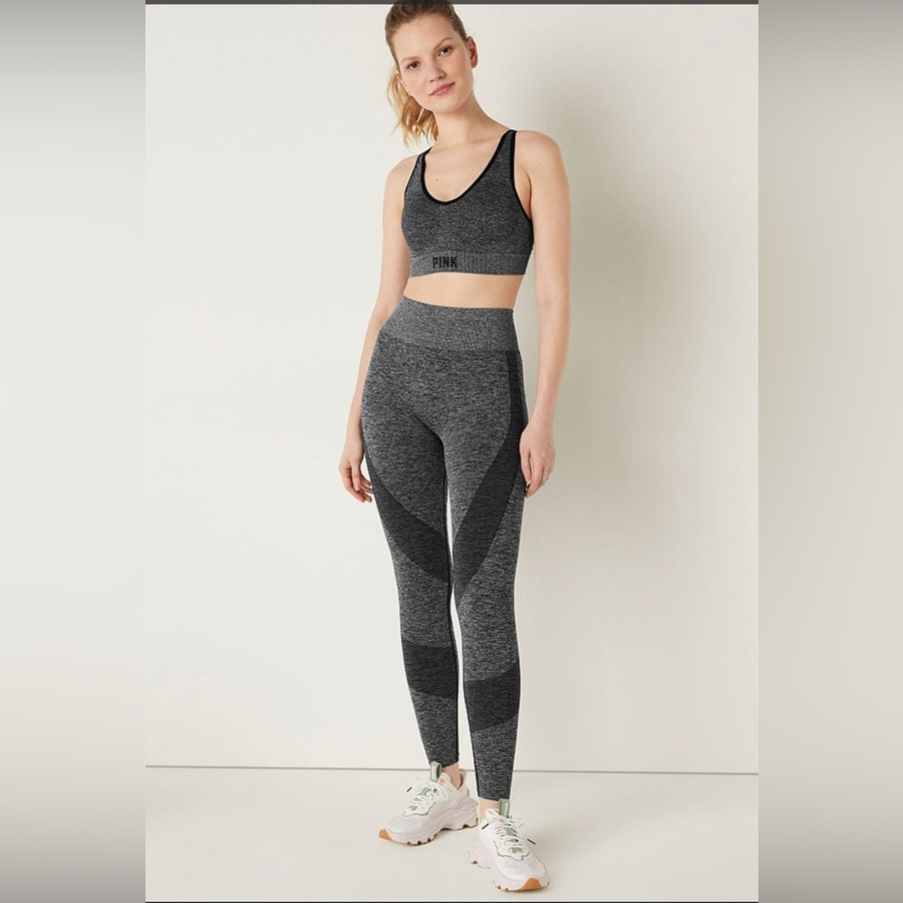 PINK - Seamless Leggings in Green (model showing gray)*